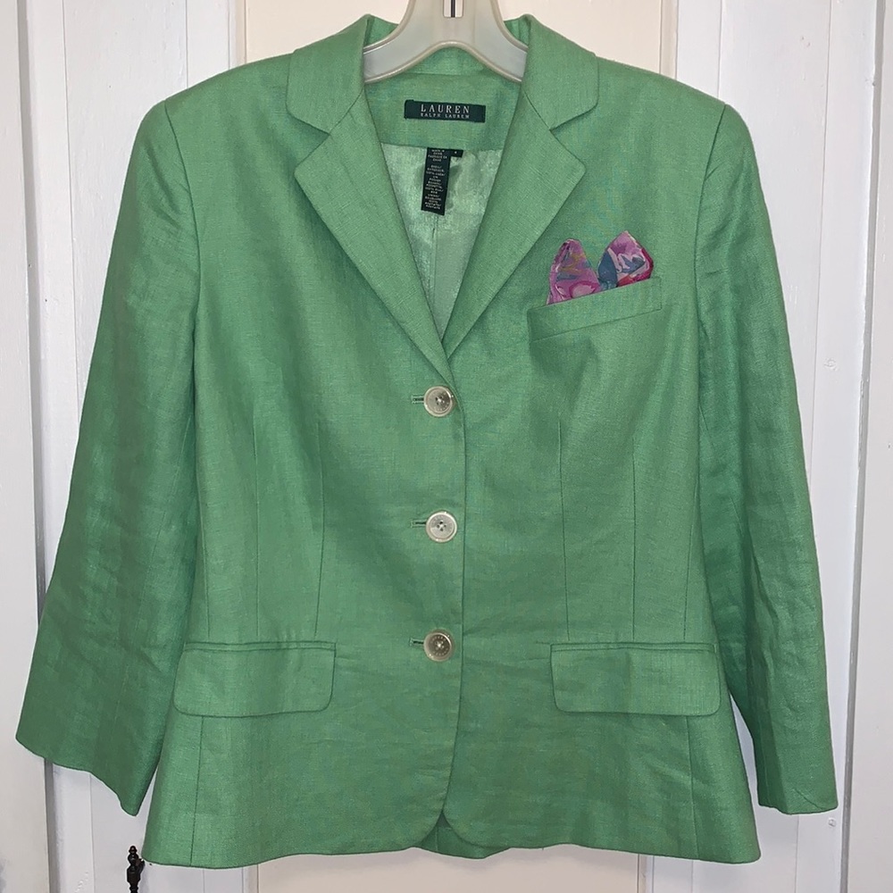 Ralph Lauren Women’s Linen Blazer Size 4 Petite